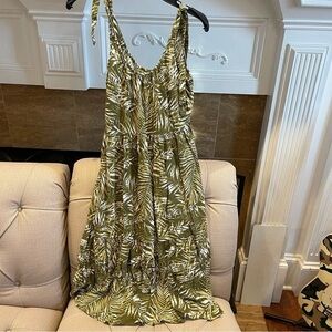 Beachlunchlounge Women's Functional Tie Shoulder Tier Dress Sz S